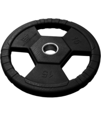Obciążenia pokryte gumą z uchwytami Bauer Fitness Premium AC-1495, 15 kg