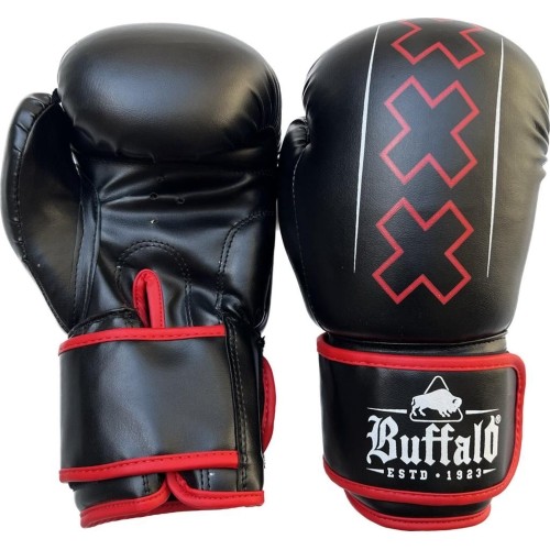 Rękawice bokserskie Buffalo Outrage czarno-czerwone 12oz