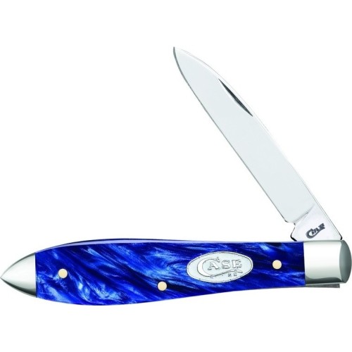 Folding Knife Case SS Blue Pearl Kirinite Tear Drop