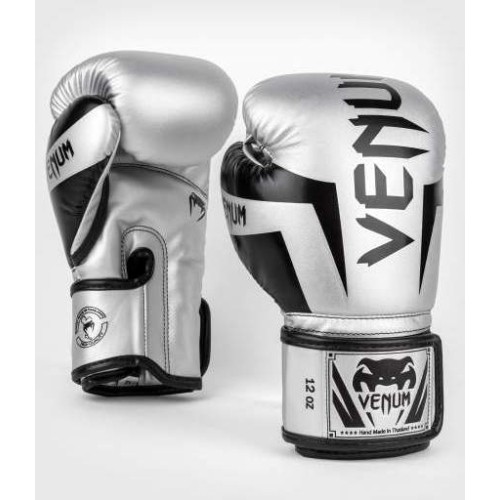 Rękawice bokserskie Venum Elite - srebrno-czarne