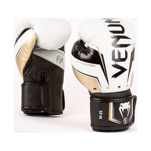 Rękawice bokserskie Venum Elite Evo - White/Gold