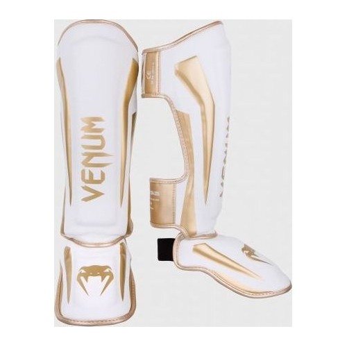 Venum Elite Standup Leg Guards - White/Gold