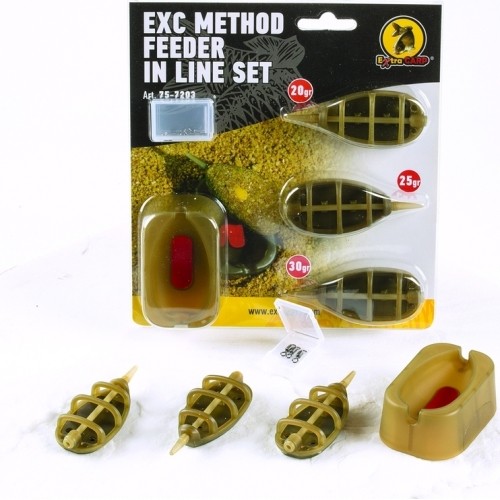 Zestaw podajników metodycznych Extra Carp, 20,30,40g + forma