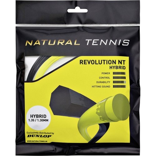 Naciągi do tenisa Dunlop NT Hybrid 1.35/1.30mm - Czarny/Żółty