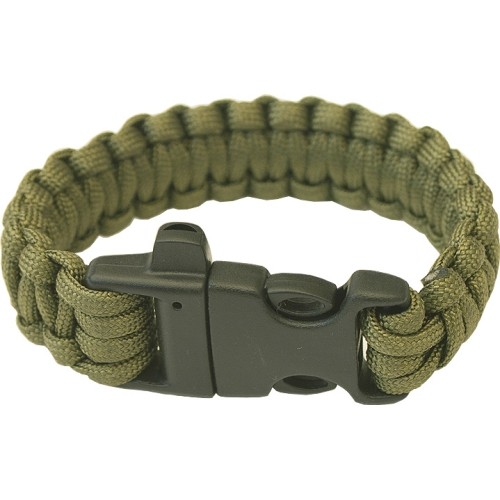 Paracord Bracelet  Highlander, Trident, Whistle, Olive