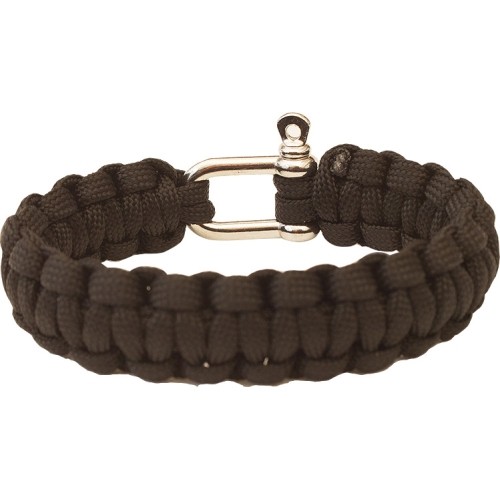 Paracord Bracelet Highlander, Metal Clasp, Black