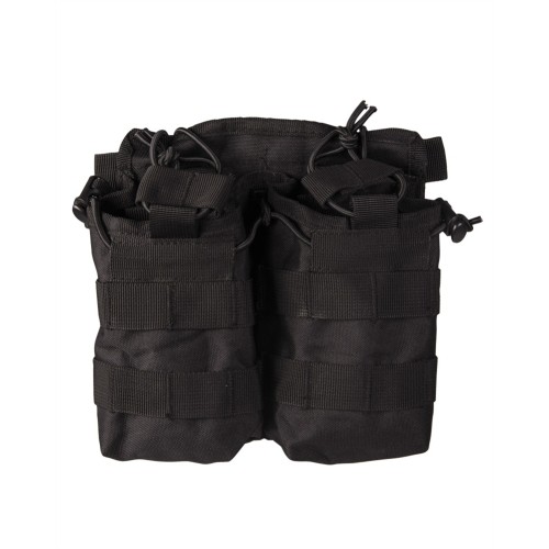 BLACK OPEN TOP MAGAZINE POUCH DOUBLE