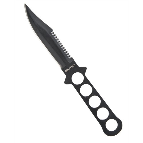 BLACK STAINLESS DIVING KNIFE W. PLASTIC