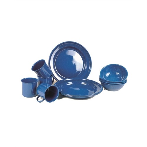 BLUE WESTERN 12-PCS DISHES ENAMELLED