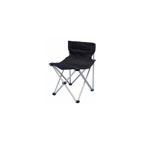 Turystyczne krzesło składane kempingowe z oparciem BasicNature Travelchair Standard, Czarne