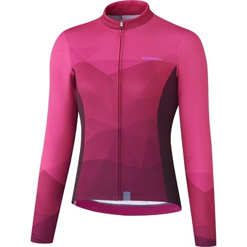 Damska koszulka kolarska Shimano Kaede Long Sleeve, rozmiar L, różowa