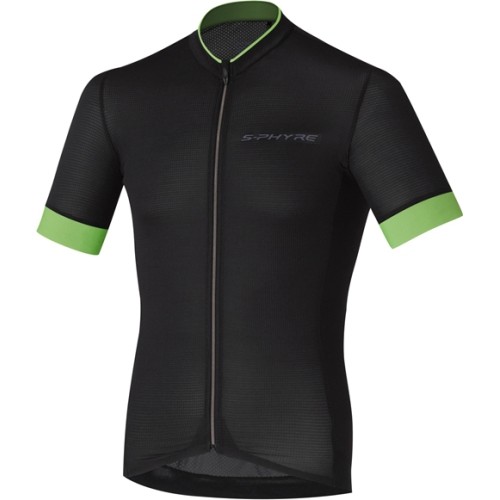 Men's Cycling Jersey Shimano S-Phyre, Size L, Black/Green