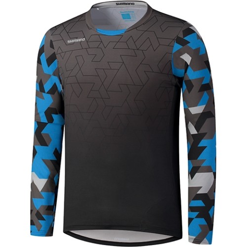 Bicycle Jersey Shimano Myoko L.S., Black/Blue, Size L