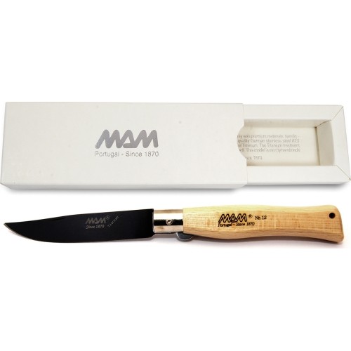 Titanium Folding Knife With Safety Lock MAM Douro 5004, Boxwood, 7.5cm