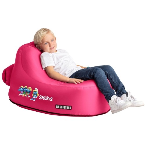 Krzesło Softybag Kids Smurf różowe