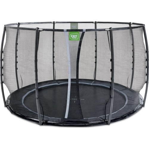 EXIT Dynamiczna trampolina naziemna ø305cm z siatką zabezpieczającą - czarna