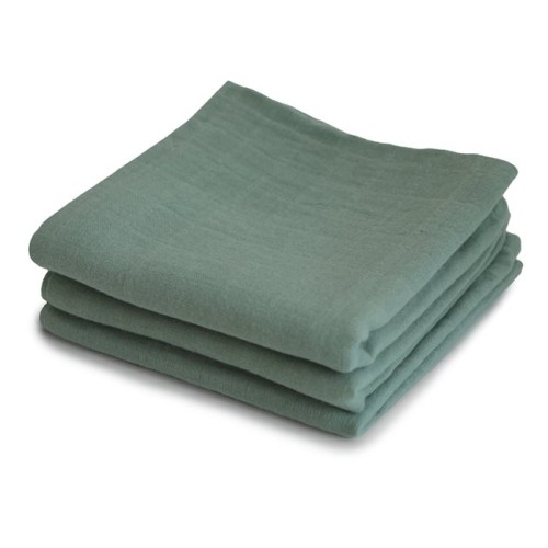 Muslin Cloths Mushie Roman Green, 3-Pack