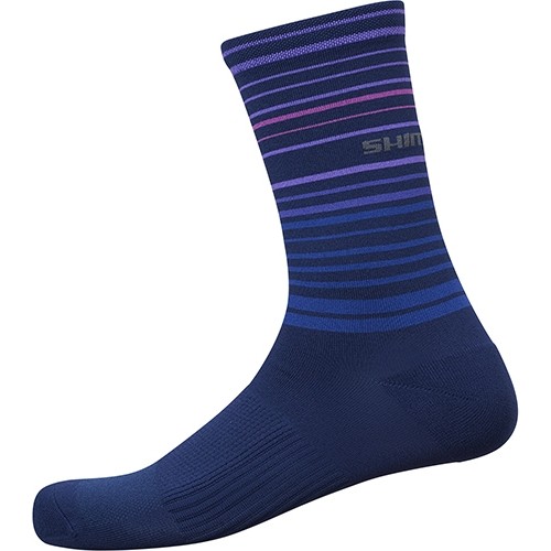 Tall Socks Shimano, S-M(36-40), Navy Blue/Purple