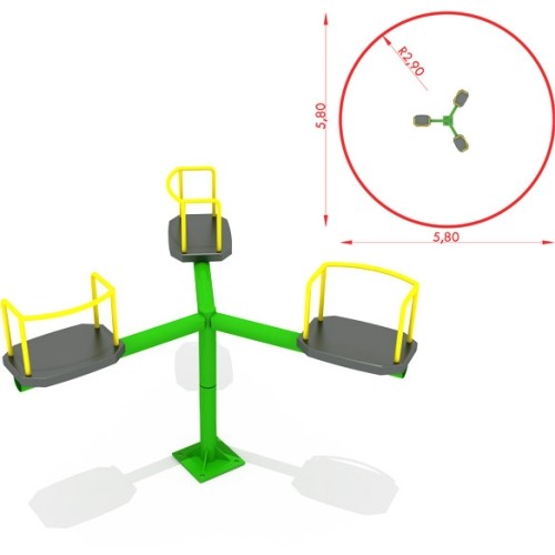 Three-seated Carousel Model KM-0004T