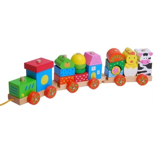 Wooden Train Ecotoys Animals