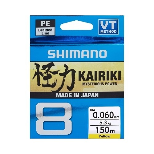 Braided Line Shimano Kairiki 8 150, Yellow, 0.060mm/5.3kg