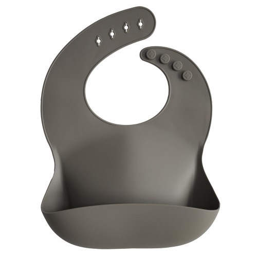 Silicone Bib Mushie Dove Grey