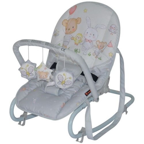 Baby Rocker Lorelli Top Relax Bear Party, Grey