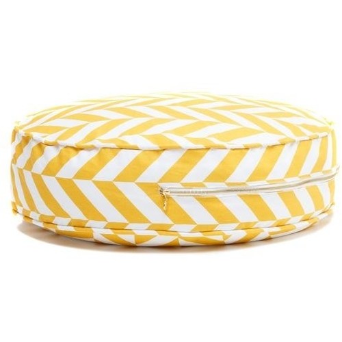 Ottoman Beanbag Wigiwama Mustard Herringbone