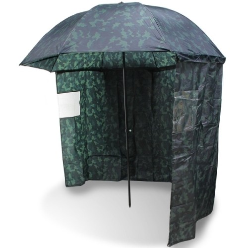 Parasol wędkarski z osłoną dookoła, ze ściankami NGT Brolly Camo - 2,20 m