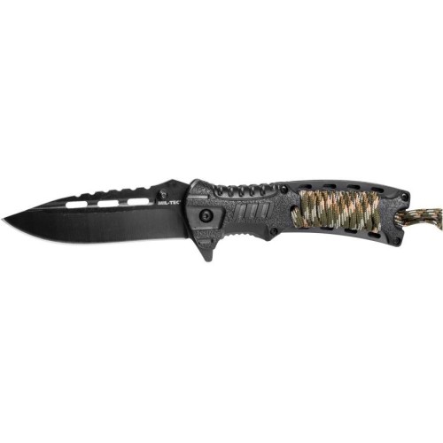 CAMO ONE HAND KNIFE PARACORD W.FIRE STARTER