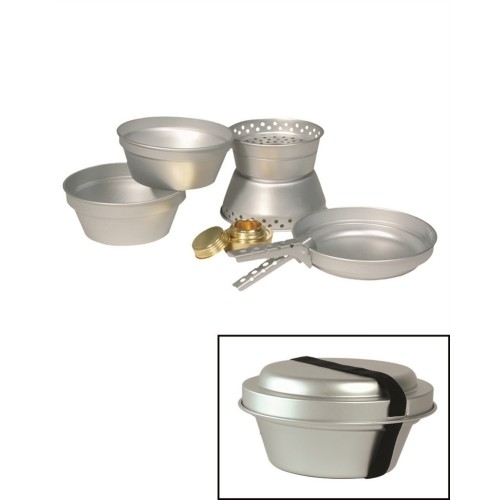 ALU. COOK-SET (2 COOK POTS,PAN,BURNER)