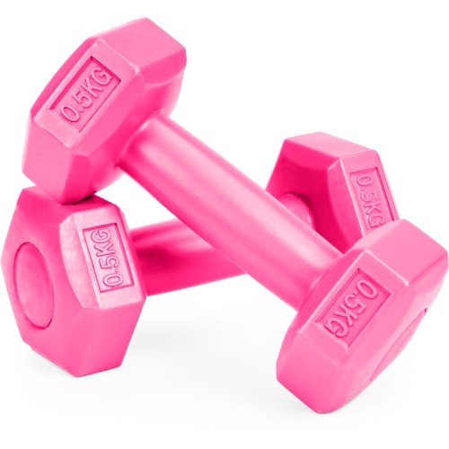Hantle do ćwiczeń Fitness ModernHOME - różowe, 2 x 0,5 kg