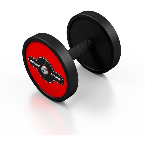 Hantle stalowe gumowane Marbo Sport - czerwone, 5 kg