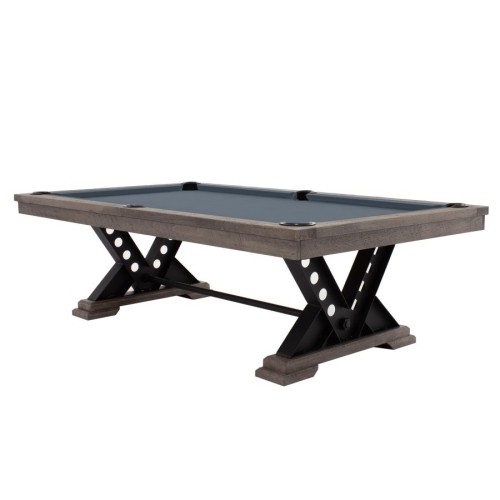 Billiard Table, Pool, Rasson Vienna, 8 ft., Silver Mist, Club Cloth yellow green