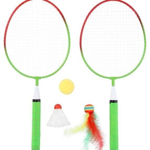 Zestaw do badmintona Nils NRZ051 Steel, 2 rakiety, pióra do badmintona, piłeczki