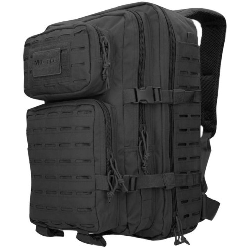 US BLACK LASER CUT ASSAULT BACKPACK LG