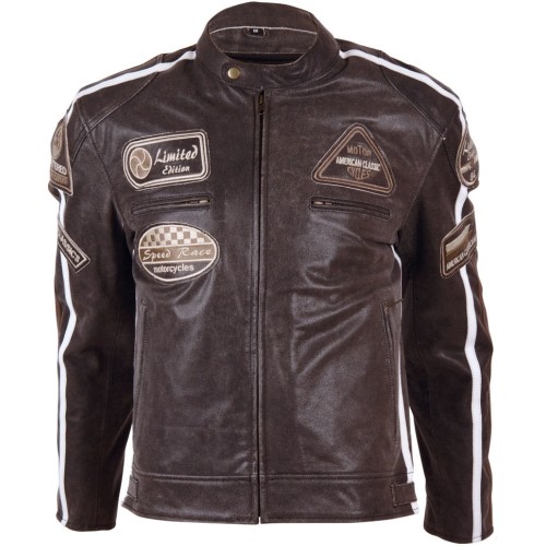 Leather Moto Jacket BOS 2058 Brown