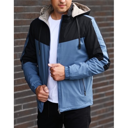 J.Style Dvipusė Striukė Vyrams Black Blue 84M3015-117