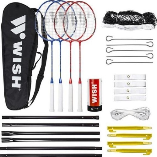 ALUMTEC 5566 BADMINTON SET 4 PCS +3 PCS SHUTTLECOCKS+NET+LINES WISH