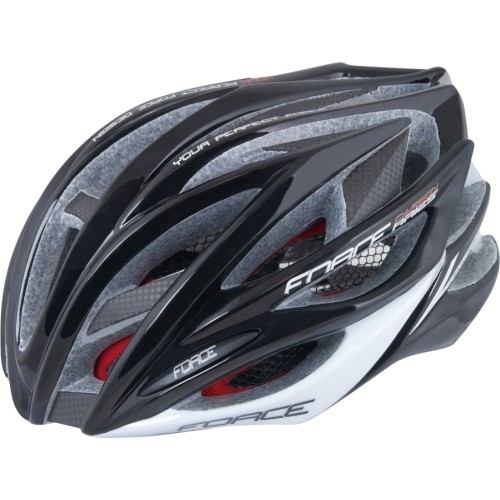 Kask rowerowy Force Aries, 58-62cm, L-XL, czarny/biały