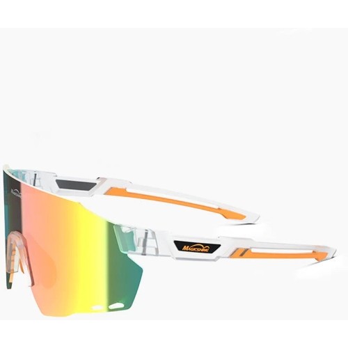 Magicshine WINDBREAKER goggles, (white/orange)