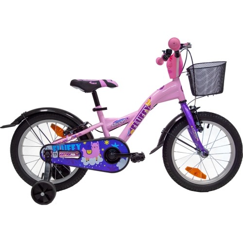 Rower 4KIDS Fluffy 16", rozmiar 9,5" (24 cm), różowy