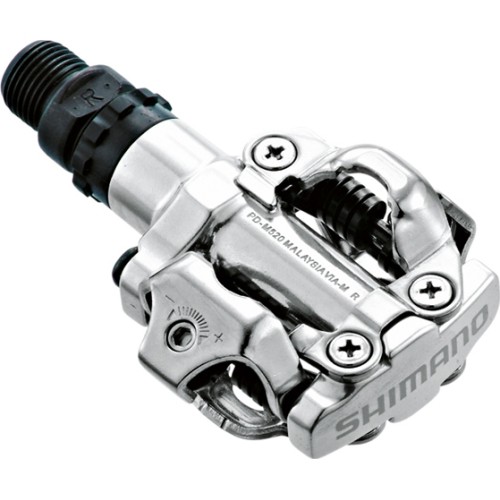 Pedały rowerowe Shimano PD-M520 SPD, z hakami, SM-SH51, srebrne splavos