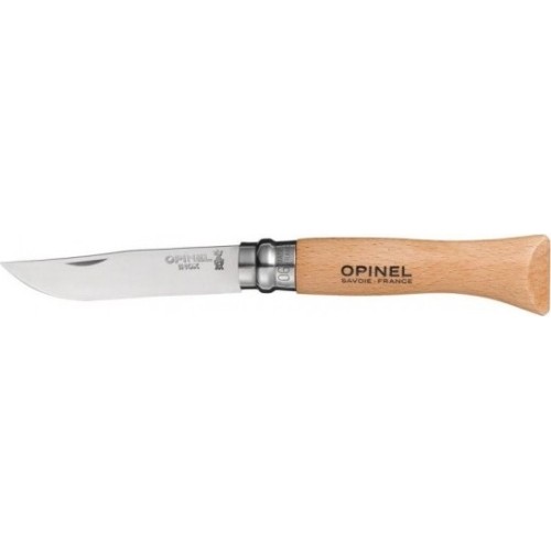 Knife Opinel Nr.6, Beech Handle, Stainless Steel Blade