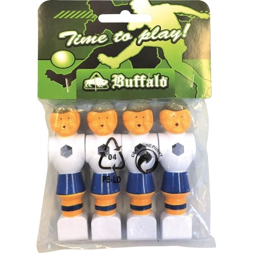 Soccer Table Soccer Men Buffalo, 16mm, Blue/White, 4pcs