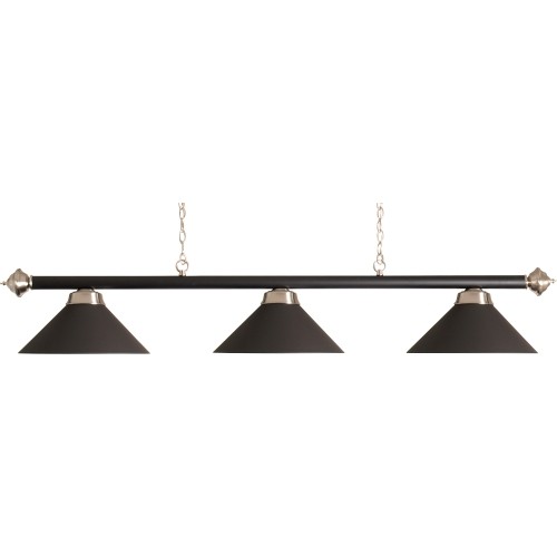 Billiard Lamp with 3 Shades Buffalo, Matt Black, 150 cm