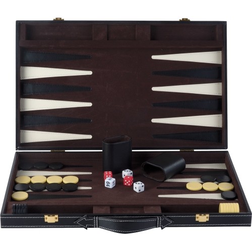 Zestaw do gry w backgammon Buffalo, czarny, 46 x 30 cm