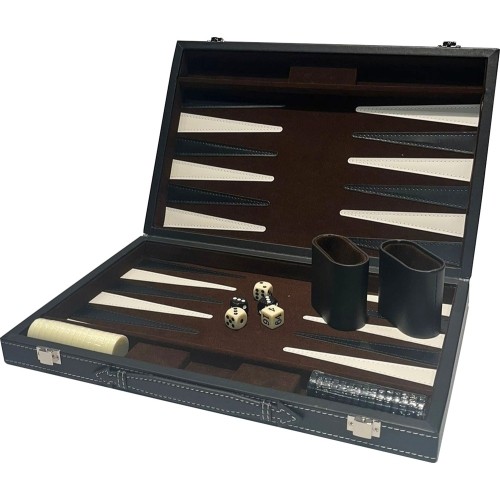 Backgammon inlaid set 35 x 24 cm black