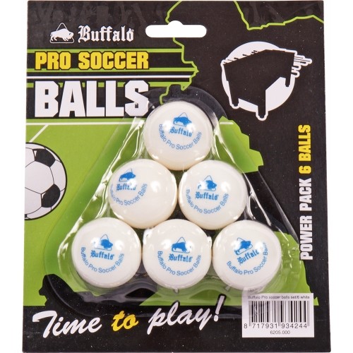 Table Soccer Balls Set Buffalo Pro, White, 6 pcs