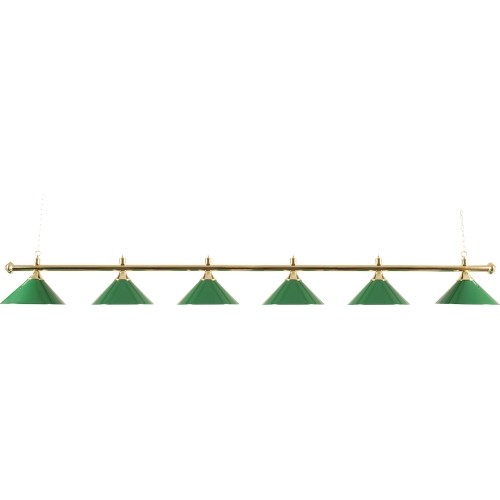 Brass Lamp with 6 Green Shades 276c